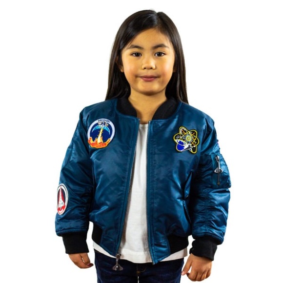 Space Up And Away Bomber Jacket  Kids Coat - Picture 1 of 16